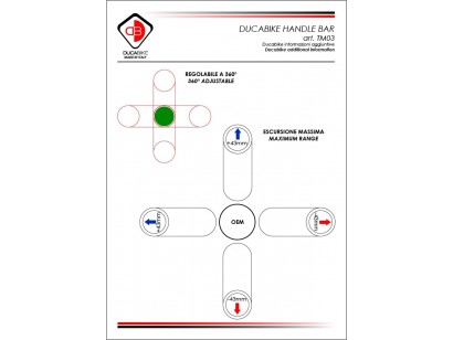 TM03 - COPPIA TUBI MANUBRI REGOLABILI 10 GRADI